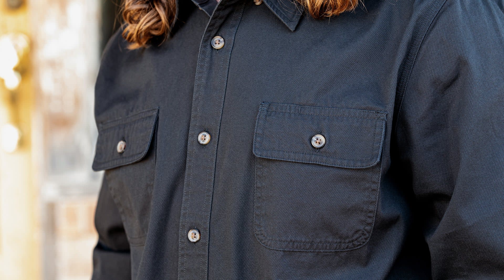 Cotton Twill Button Down Shirt