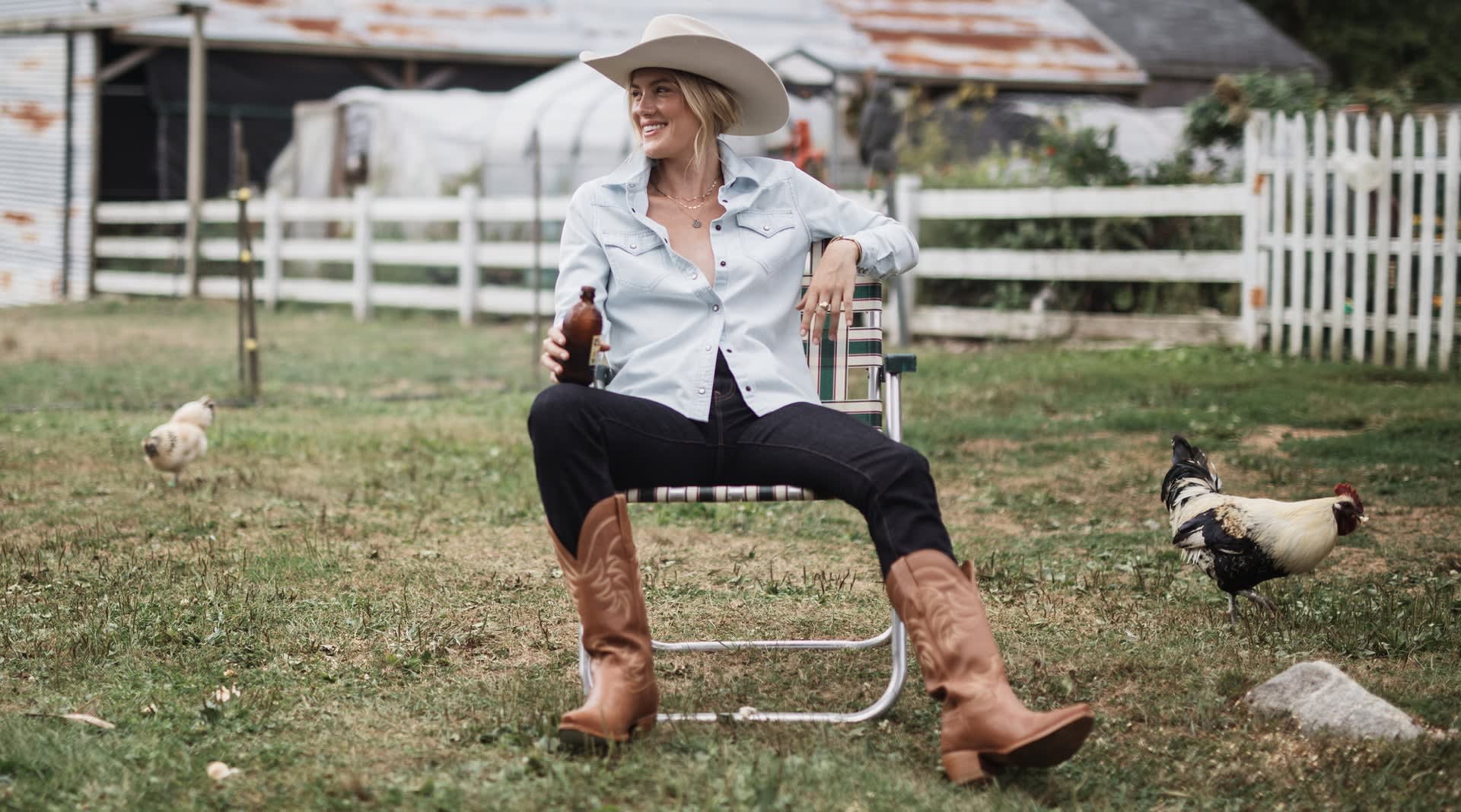 Women's Denim Pearl Snap
