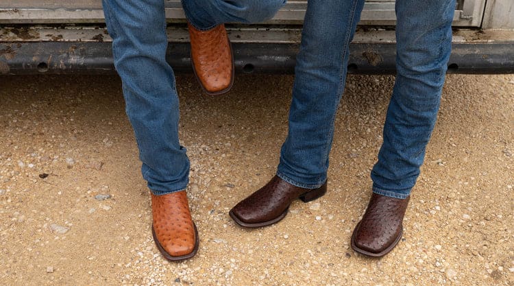Men's Broad Square Toe Ostrich Boot | The Emmitt - Tecovas