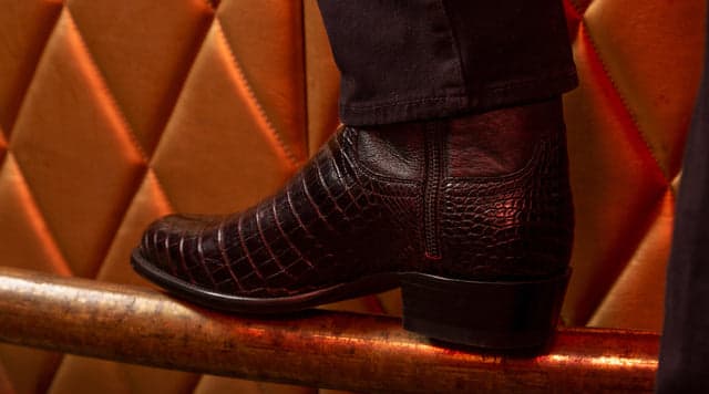 Black Cherry Nile Crocodile Zip Western Boot - The Rhett | Tecovas