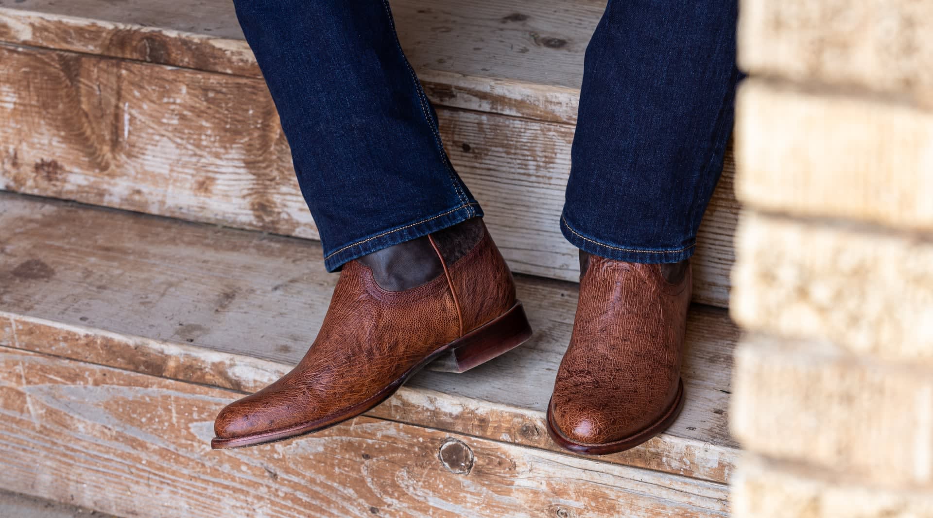 The Wade Ostrich Roper Boot