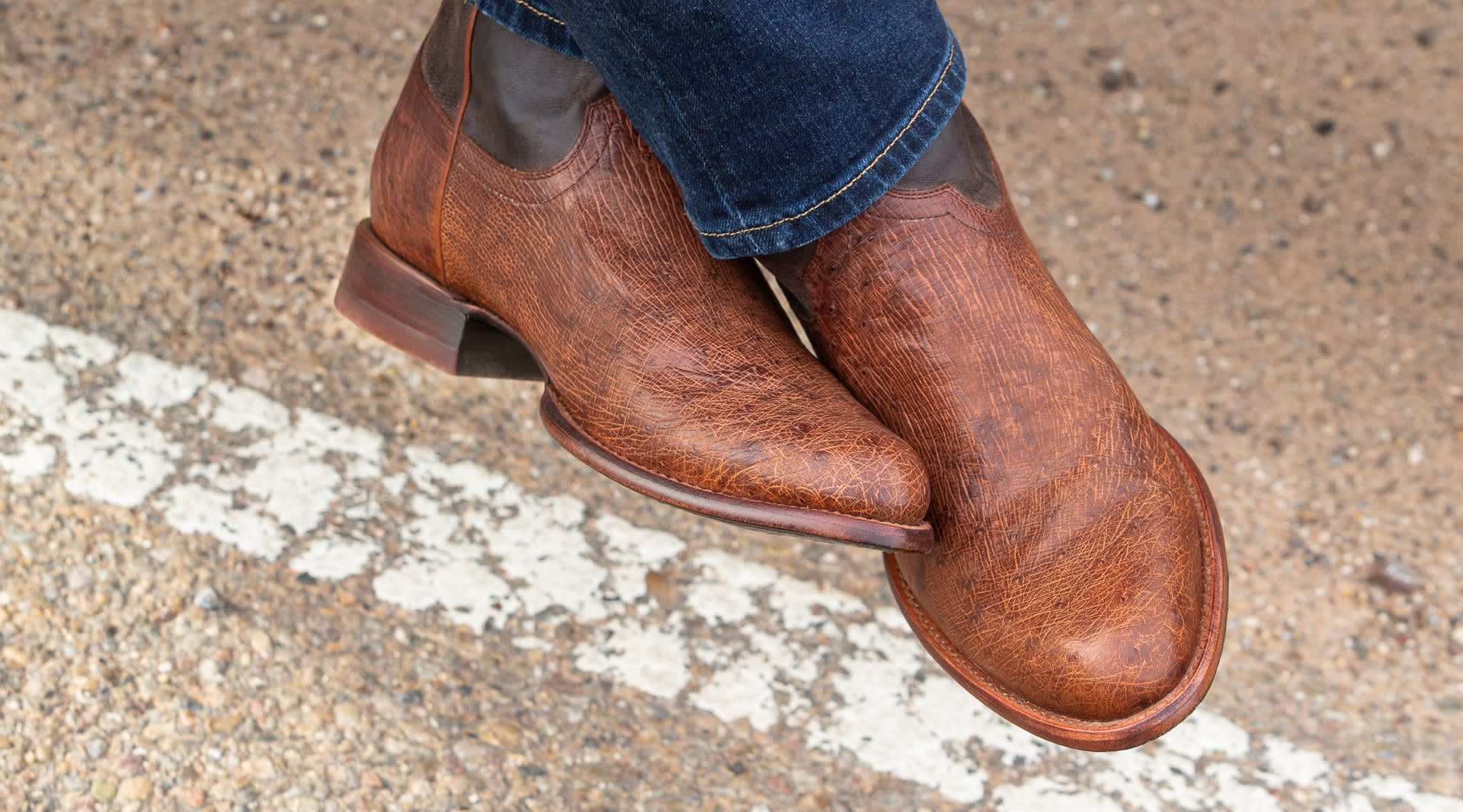 The Wade Ostrich Roper Boot
