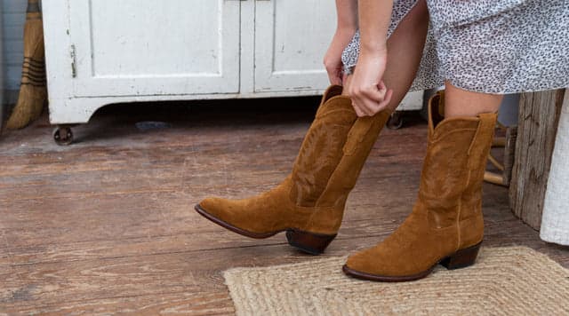 Women's Suede Cowgirl Boot - Tall Suede Boots | The Josie