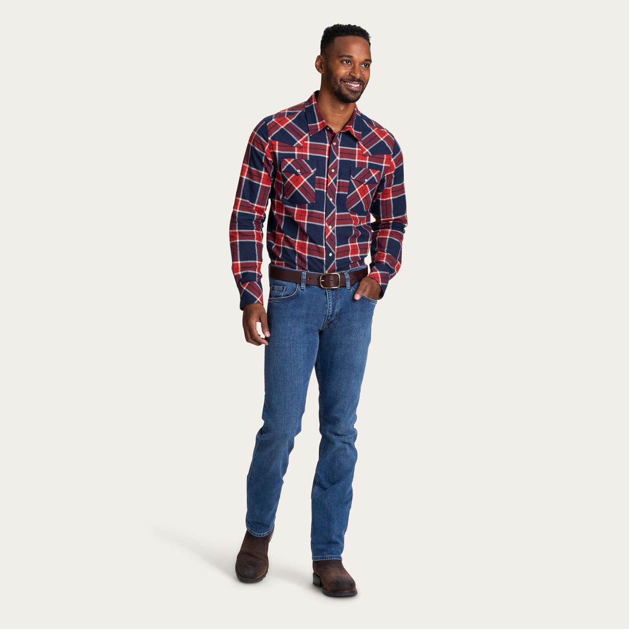 Crimson Navy Plaid