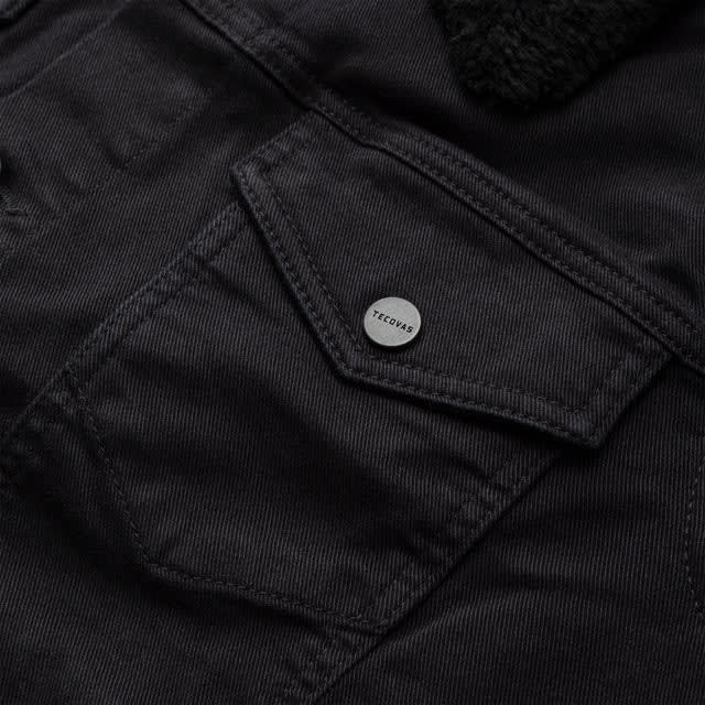 Black Cotton Twill Trucker Jacket - Men's Western Outerwear | Tecovas