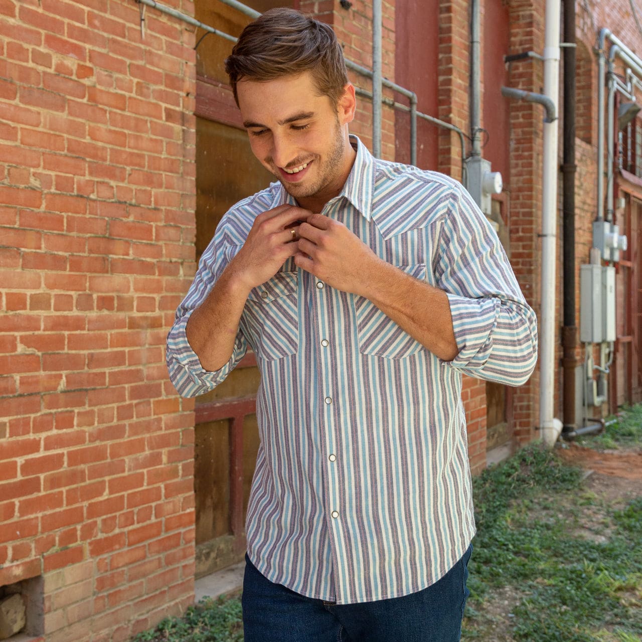 Washed Blue Stripe