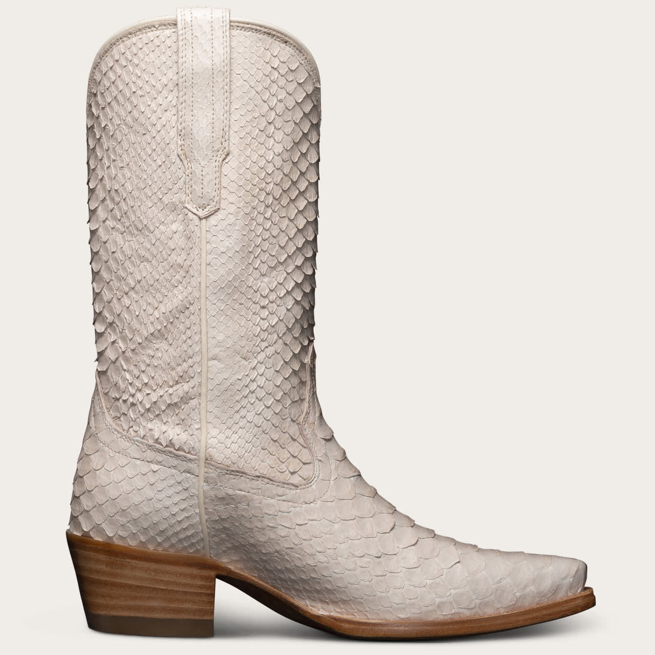 snake skin white boots